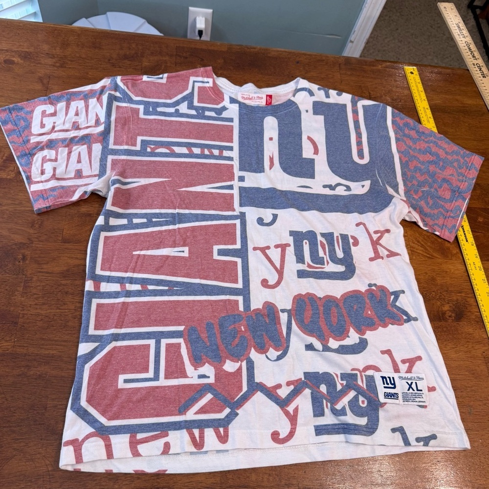 Mitchell & Ness White and Blue New York Giants T-Shirt size XL NY Giants